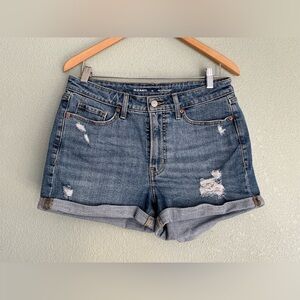 Old Navy Shorts High Rise OG Straight Secret Smooth Pockets Distressed Cuffed